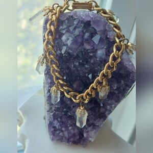 Genuine Quartz Crystal Charm Bracelet